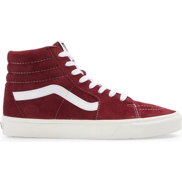 NIB Vans SK8 Hi Pig Suede Pomegranate/Snow White US Mens 11 - Picture 8 of 11